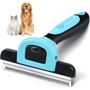 MIU COLOR Pet Grooming Brush, Deshedding Tool for Dogs & Cats, Effectively Reduces Shedding by up to 95% for Short Medium and Long Pet Hair (Blue)