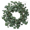 idyllic Eucalyptus Leaves Wreath Metal Polyester Fabric Paper Round Green Wreath 22 Inches for The Front Door Decor