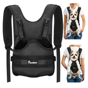 Pawaboo Pet Dog Front Carrier Backpacks, Legs Out Pet Carrier Backpack for Dogs, Adjustable Dog Chest Carriers Purse for Small Medium Dogs Hands Free for Travel Hiking Cycling Camping, M, Black