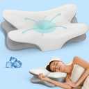 Cervical Neck Pillow for Pain Relief - Ergonomic Side Sleeper Pillow for Neck Support, Cooling Memory Foam Pillows for Sleeping, Contour Pillow Orthopedic Bed Pillow for Back Stomach Sleepers