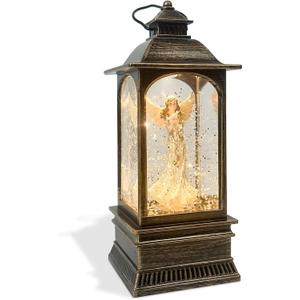 Christmas Angel Snow Globes Musical That Light Up, Christmas Water Lanterns Decorative, Small Snow Globe Indoor, Battery Operated Lanterns, Angel Gifts for Women or Girls, Angels Figurines Decor