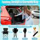 Yuntau 1 Set Beach Chair with Umbrella Foldable Camping Chair Fold up Umbrella with Universal Clamp Large Portable for Outdoors Fishing Camping Hiking Travel Picnic Beach(Black,Blue,White,Striped)