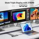 Acer Docking Station 3 Monitors with 3 HDMI, 13-in-1 USB C Hub for Laptop with 4K@60Hz HDMI, 1 Gbps Ethernet, 10Gbps Data, 100W PD, SD/TF, Laptop Dock for Acer/XPS/Spectre/Surface/Mac
