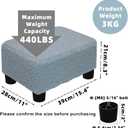 CAROLMADE Small Foot Stool Ottoman Footstool with Legs Under Desk Footrest for Living Room Bedroom and Office, Soft Blue