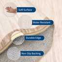 GarveeHome Scalloped Washable Rug 9x12 Area Rug for Bedroom Non Slip, Beige