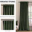 MIULEE Velvet Curtains 84 inches 2 Panels - Luxury Blackout Curtains for Bedroom Living Room Thermal Insulated Super Soft Window Drapes Rod Pocket & Back Tab, Olive Green, W52 x L84 inches