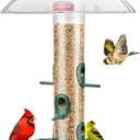 Kingsyard Metal Bird Feeders for Outdoors Hanging, Wild Bird Feeder for Finch Cardinal, Large Tray and Rainproof Dome, 2 lbs Seeds Capacity (Drak Green)