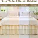 Vocander 2 Layer Bedskirt,Cream Yellow Queen Size Bed Skirt 18 Inch Drop Easy to Put On,Elastic Wrap Around Dust Ruffle for Bed Frame & Mattress,Luxury Bedskirt for Adjustable Bed Microfiber Fabric