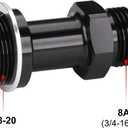 8AN Male Flare to 7/8-20 Carb Carburetor Inlet Fitting Adapter 2-1/8 Inch Long Aluminum Black, Pack of 2