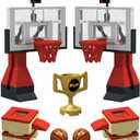 Building Blocks Toy - Basketball Court Baseplates and Sets of 2 Basketball Hoop Basketball Goal Building Bricks for Basketball Game - Compatible with Major Brands (Basketball Playset/Red)