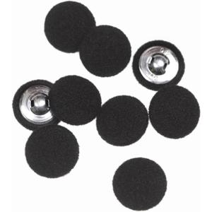 10PCS Fabric Cloth Covered Buttons with Metal Shank - Black, 25mm for Suits, Gowns, Blouses, Tuxedo, Sweaters