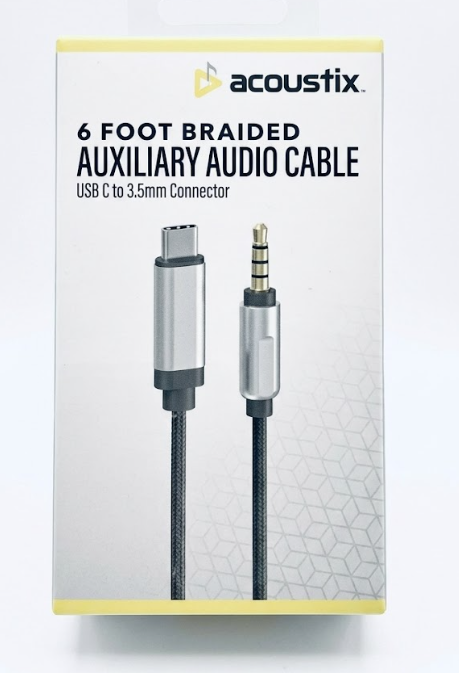 Acoustix 6ft Braided Auxiliary Audio Cable