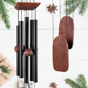 Wind Chimes for Outside Deep Tone, 36in Sympathy Wind Chimes Outdoor Clearance, Gifts for Mother's Day and Christmas, Outdoor Decor for Garden, Patio, YardWood Wind Chime, Black