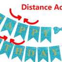 Happy Birthday Banner Birthday Hanging Decoration for Adults Kids Boy Party Supplies (blue)