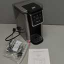 Horavie Single Serve Coffee Maker for KCup Pod and Grounds, Hot and Iced Coffee Maker, 6 to 14oz Brew Sizes, 50oz Removable Reservoir, Strong Button Feature, Fit 6.5" Mugs, Stainless Steel, Black