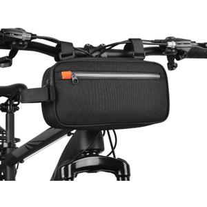 Bike Handlebar Bag Professional Waterproof Bike Crossbar Front Bag Bicycle Basket Frame Bags for Road Mountain Bicycle Outdoor Cycling Travel Hiking (Black - 2025 Multifunctional Style)