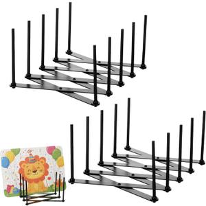 2 Pcs Puzzle Holder Rack Black Retractable Stainless Steel Puzzle Storage Organizer Display Stand Shelf for Adults Craft Collection Lovers