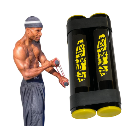 RipStick, Workout Equipment for Joint Rehab, Shoulder and Resistance Training, Muscle Building and Core Workout Equipment with 6 Adjustable Resistance Bands (Black/Yellow)