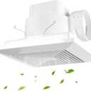 10 Inch Bathroom Exhaust Fan, 160 CFM 1.0 Sones Square Ultra Quiet Bathroom Vent Fan for Ceiling Mount, 110V-220V Bath Vent Extractor for 10.03" Ceiling Opening