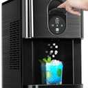 Countertop Nugget Ice Maker, 44lbs/24H Nugget Ice Machine Countertop, Chewable Pellet Ice Maker Machine with Ice Dispenser, 2.4L Water Reservoir, Self-Cleaning, Ideal for Kitchen/Bar/Office, D-Black