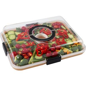 Charcuterie Board with Clear Lid, Travel Portable Cheese Board Charcuterie Boxes Cutting Boards for Kitchen, House Warming Gifts New Home, Gifts for Women (1 Compartments Black)