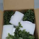 Winlyn 3 Pcs Faux Potted Plants Set - Artificial Eucalyptus, Rosemary, Boxwood Greenery in Small White Geometric Planters for Indoor Outdoor Desk Table Centerpiece Shelf Windowsill Home Office Decor