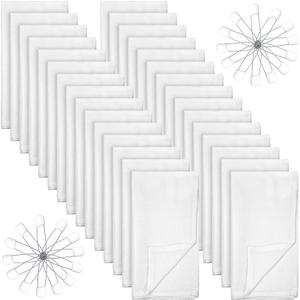 Zomiboo 30 Pack Birdseye Cotton Diapers for Babies Large 27 x 27 Inch Reusable Burp Cloths with 30 Diaper Pins for Babies Boy Girl Toddlers