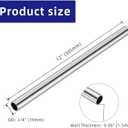 3/4 Inch (19mm) OD Round Metal Pipe, 304 Stainless Steel Tubing, 12" Length Weldable Industrial Straight Tube, 1 PCS