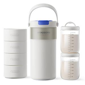 Portable Breast Milk Cooler, 4 Ice Rings, 360Cooling with Vacuum Lid, Safe Chill for 30H+, 22oz Large Capacity with 2 Bottles, Rapid Chill to 40, Extra Wide Opening, Ideal for Work & Travel, White