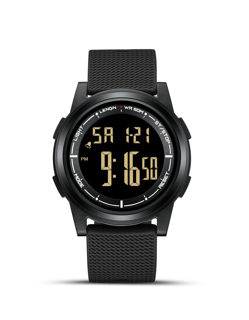 LN LENQIN Mens Watches Digital Watch for Men Stopwatch Ultra-Thin Minimalist Military Sports Waterproof Mens Wrist Watches with LED Backlight/Alarm/Timer/Date