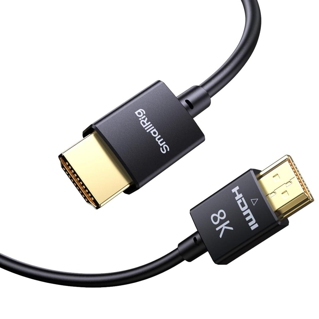 SMALLRIG 8K HDMI 2.1 Cable 100cm / 3.3Ft (A to A), Super Flexible Slim Cord/Cable, Supports 8K@60Hz/4K@120Hz, Ethernet, ARC Type-A Male to Male for Camera, Monitor, Gimbal - 5086