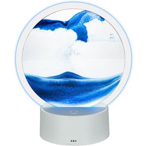 Moving Sand Art Picture in Motion, Relaxing Home Decor for Living Space for Office and Living Space (Blue)