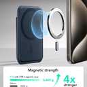 ESR for MagSafe Wallet, 5 Card Holder with RFID Blocking, MagSafe Sticker Included, Slim Magnetic Wallet for iPhone 17e/17/16/15/14/13/12 Series and Selected Samsung Devices, Not for 13/12 Mini, Blue