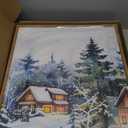 Christmas Santa Sleigh Deer Framed Canvas Wall Art Set, Reindeer Design Decor, Winter Snow Forest Tree Wall Painting, Christmas Art Print for Living Room, Bedroom, Office 16"x24"x3