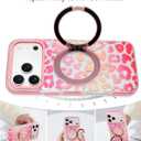 SAKUULO for iPhone 17 Pro Clear Case Colorful Leopard with Stand | with Invisible Magnetic O-Ring Stand Military-Grade Clear Case With Screen Protector[Great Grip Feeling]