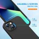 Miracase Designed for iPhone 13 Case, with Tempered Glass Screen Protector, [Soft Anti-Scratch Microfiber Lining], Shockproof Liquid Silicone Rubber Phone Cover Case for 13 6.1 inch, Black
