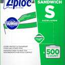SC Johnson Professional Ziploc Brand Sandwich Bags, Food Storage Ziploc Brand Bags, Easy Open Tabs, Commercial Pack, 500 Count Box, for Professional Use Only