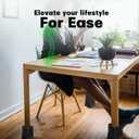 Bed Risers 12 inch Heavy Duty,Elevation in Heights 1,2,3,4,5,6,7,8,9,10,11,12 InchAdjustable Furniture Risers for Chair Table and Desk Legs Lifting (4 Pack,Black) (Square)