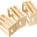 3 Pieces Wooden Pallet Crates Nesting Unfinished Wood Trays Storage for DIY Crafts (Large Size 13.4 x 9.8 x 6.7 in)