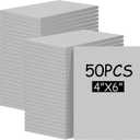 Frienda 50 Pack Rubber Carving Blocks 4 x 6 Inch, Rubber Stamp Carving Blocks for Printmaking, Printing, DIY Craft Project, Soft Block Stamp for Beginners and Professional(Gray)