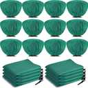 12 Pcs Winter Plant Covers Freeze Protection 39.4x23.6 Inch Horizontal Shrub Tree Rose Plant Protection Bags Frost Blanket with Drawstring for Fall Winter Outdoor Garden Planting (Dark Green)