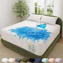 OhGeni 100% Waterproof Mattress Protector,King Size Mattress Soft Pad,Pet Hair & Bedwetting Resistant,Cooling Breathable Fitted Sheets,Washable Bed Cover,Non-Slip Deep Pocket,Noiseless for Bedroom