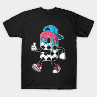 Soccer 9 Year Old Ice Cream Drip Youth 9th Birthday Boy 9 T-Shirt (L, Black)