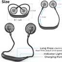 AMACOOL 2600mAh Portable Neck Fan, Wearable Hands-Free Battery Operated with Ultra Quite & Strong Wind, 360 Adjustable Personal Fan Gifts for Hot Flashes Cruise Travel Outdoor Sports 2026-Black