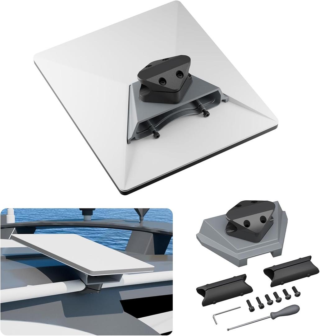 BarBaren for Starlink Mini Mount, for Starlink Mini Roof Rack Mount Anti-Theft Round Bar Mounting Fits for RV Ladder Rail Yacht Roof Rack (1.25", 1", 7/8")