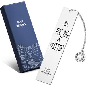 2 x Retirement Gifts Bookmark for Women Men Happy Retirement for Coworker Employee Friends Metal Bookmarks with Gift Box for Book Lovers, Quitter