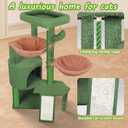 Wang Xin Three Layer Cat Tree with Cat Condo Scratch Pad and Two Hammocks, (Beige, 37.4")