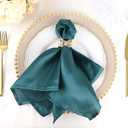 Efavormart 20"x20" Peacock Teal Wholesale Satin Linen Napkins for Wedding Birthday Restaurant Party Tableware Decoration - 5 PCS