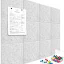 Cork Boards for Walls 48" x 36" Felt Board Alternative, 12 Pack Felt Wall Tiles Bulletin Board, Large Cork Board for Office Pin Board Tack Board Cork Boards (Gray)
