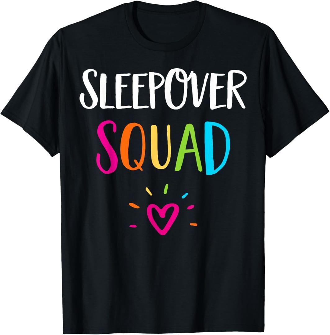 Sleepover Squad Slumber Party Squad Pajama Crew T-Shirt Small